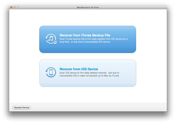choose recover data from iTunes backup