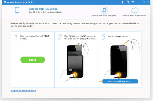 get into scanning mode for iphone4