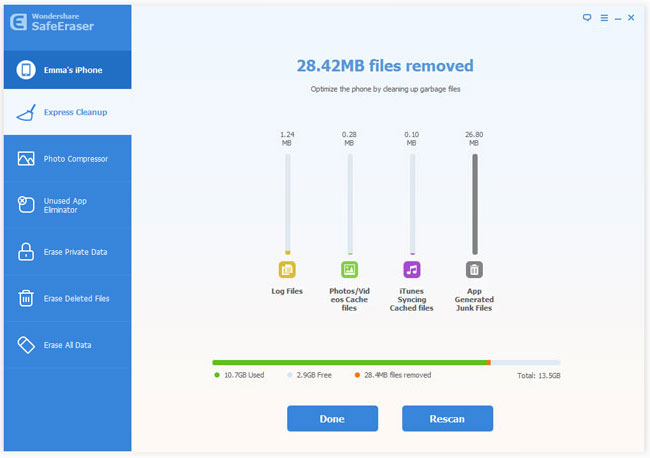 finish erasing junk files