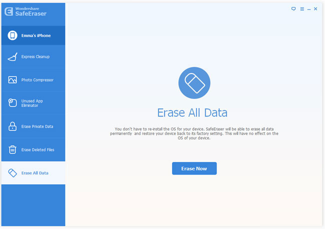 choose data erasing type