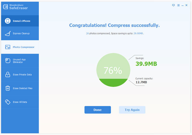 photo compression finished