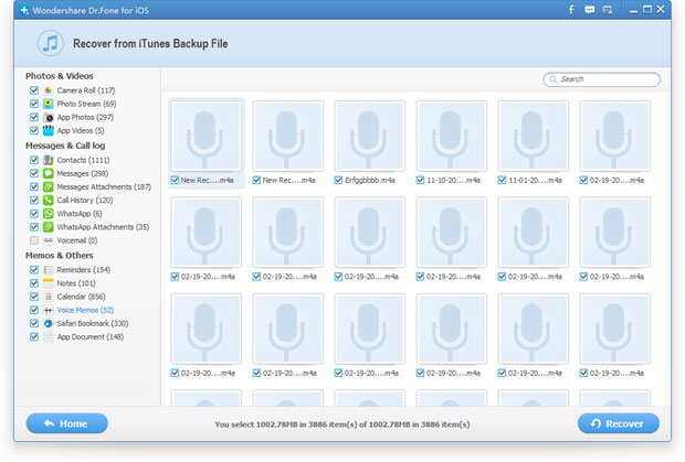 restore ipad voice memos from itunes