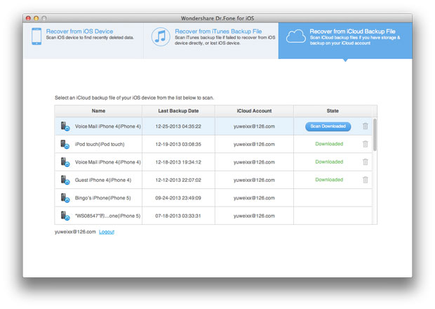 extract icloud backup and scan