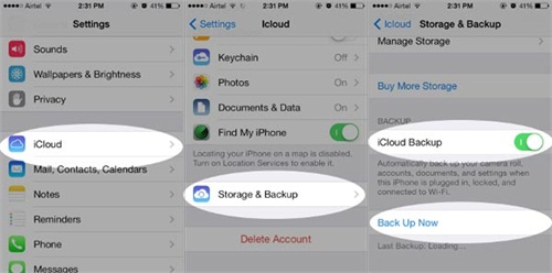 backup iphone to icloud