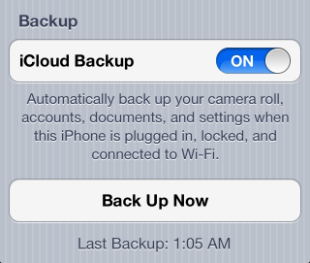 backup iphone via icloud