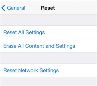 reset ios