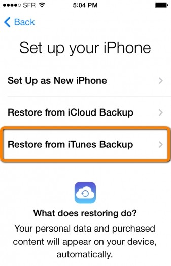 restore iphone from itunes mode