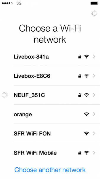 seletc wifi network